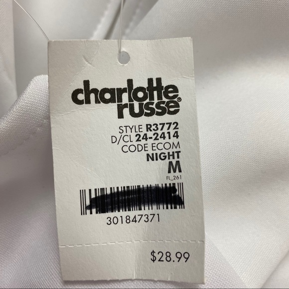 NWT Charlotte Russe  White Slip Dress Medium - Picture 8 of 12